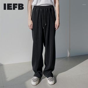 Men's Wear 2021 Spring Summer Wide Leg Pants Korean Fashion Solid Vertical Stripe Loose Straight Casual 9Y6594