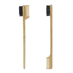 Makeup Brushes Bamboo And Wood Edge Control Eyebrow Brush Household Comb Double sided Three head S9X6