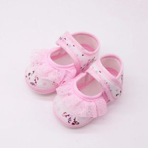 İlk Yürüyüşçüler Arloneet Bebek Kız Ayakkabı Dantel Çiçek Baskı Ayakkabı Tek Toddler Prenses Doğum
