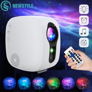 Starry Sky Projetor Luz Bluetooth Music Speaker LED Night Lights Projetores Galáxia Nebula Ocean Star Projeção Lua Lua da Noite