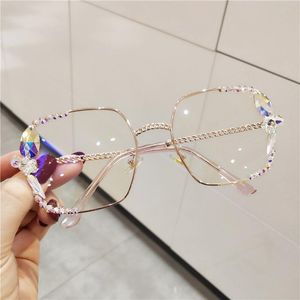 Solglasögon Diamond Kvinnors Flat Lens Anti Blå Ljus Utmattningsglasögon Datorglasögon Spela Mobiltelefon Ögonskydd