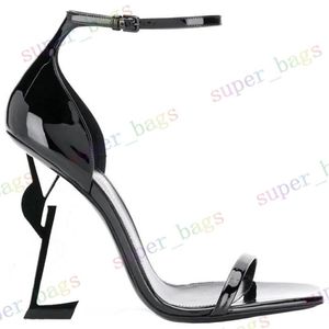 Designer mulheres sandálias festa moda 100% couro dança sapato novo sexy saltos super 10 cm senhora de casamento cinto de metal fivela de salto alto sapatos de mulher grande tamanho 35