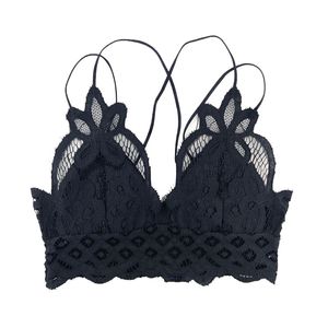 Women Hollow Out Bralette Solid Color Beauty Back Lace Underwear Sexy Vest Female Add pad Wireless Bra Seamless Lingerie 210623