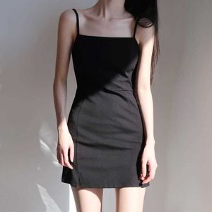 Womengaga Lato Jesień Czarny Split Tank Mni Dres's Short Slim Sexy Off Ramski Suknie Kamizelki Kobiety 9GD8 210603