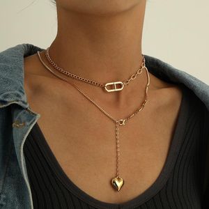 Wholesale ms pendant resale online - Pendant Necklaces States Act The Role Ofing Is Tasted Pig Nose Double Stereo Punk Box Chain Sautoir Ms Peach Heart Necklace