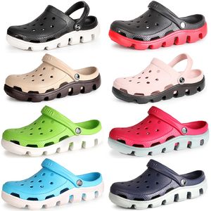 GAI GAI GAI 2021 Waterproof Summer Hole Shoes Slippers Women's Soft-soled Outer Wear Half-drag Nurse Sandals Thick-soled Men Women Seven Contrasting Color Beach