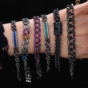 GODKI Luxury Hiphop Link Chain Bracelet Iced out Bling Chunky Cuban Bracelets For Women wedding party Gift