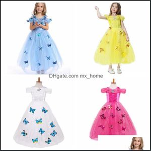 Vestidos para niñas Ropa Bebé, Maternitysnowflake Diamond Disfraces para niños Vestido azul Halloween Baby Girl Butterfly Dress 5 Layers In