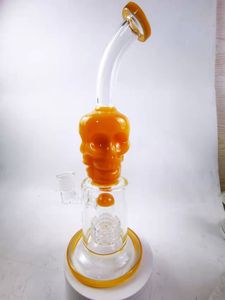 Vintage Totenkopf Glaspfeife Wasser Shisha Bong Rauchpfeifen Ölbrenner mit Schüssel kann Kundenlogo setzen