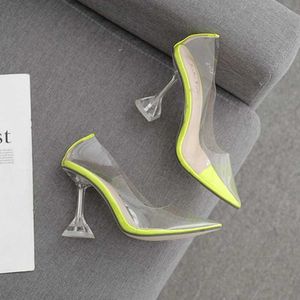 Sexy Transparent pointed toe women pumps High Heel sandals Shoes women sandals heels women new arrival 20201 Y0608