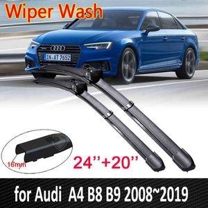 Лезвия стеклоочистителей для Audi A4 B8 B9 2008 ~ 2019 Front Windscreen Wattershield Keashes Wipers 2009 2010 2015 2016 2017 2010 2015 2015