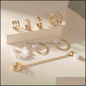 Charme Ohrringe Schmuck 17Km Mode Gold Perle Ohr Clips Manschette Für Frauen Männer Nicht-Piercing Gefälschte Knorpel Ringe Clip Großhandel Drop Lieferung 2