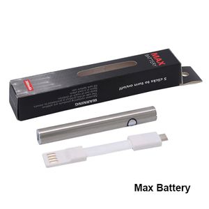 Max Battery 380mAh Preheat Variable Voltage 510 Thread Bottom Charge Vape With Micro USB Charger Fit Amigo Disposable Vapes Cartridge