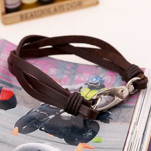 Fashion Leather Weave Braid Bracelet Retro Black Brown Bracelets for women men Summer fashion jewelry will and sandy