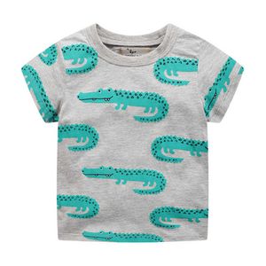 Jumping Meters Children T shirt for Boy Cartoon Clothing Baby Summer Tops Kids Tee Shirt Animal Pattern Cotton Clothes 210529