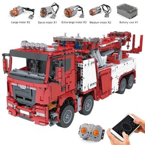 O aplicativo RC RC Rescue Fire Rescue Carro Caminhão Modelo Building Block Mold King 17027 Brinquedos de Alta Tecnologia Tijolo Crianças Educação Natal Aniversário Presentes Para Crianças