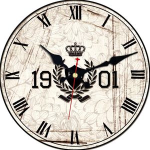 Wall Clocks Vintage Artistic Large Silent Watch Clock Crown Retro Flowerflora Round Wooden For Kitchen Home Office