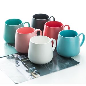 Keramisk Kaffe Kopp Creative Matte Ren Färg Kaffe Muggar Tumbler Cup Te Mjölk Latte Porslin Novelty tumblers Söt koppar