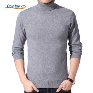 Covrlge Men's Turtleneck Sweater 2019 Winter Men Solid Thick Knitted Sweaters Plus Size High Neck Pullover Warm Clothes MZL031 Y0907