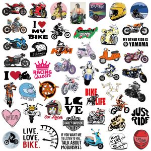 50pcs eu amo adesivos de moto de bicicleta acessórios de skate para laptop de skate Bagagem de bagagem de motocicleta Decalques de carros de carro decoração de festa