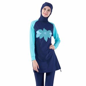 Swim Wear Women Girls Muslim Female Bathing Plus Size Burkinis Swimwear Islamic Full Cover Floral Suits