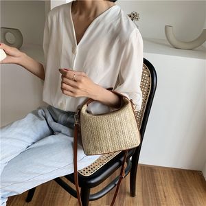 Bolsa de mensagens de palha de moda feminina