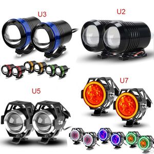 Universal Motorcycle LED Headlight Waterproof Driving U2 U3 U5 U7 motorbike Spot Lamp Fog Light Motor Accessories V