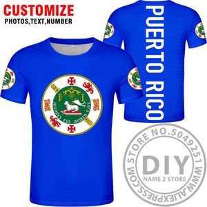 PUERTO RICO t shirt diy darmowa nazwa na zamówienie numer pri t-shirt flaga narodowa pr rican hiszpański kraj college zdjęcie ubrania X0602