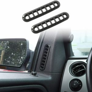 2 adet Kapı Havalandırma Halkası Trim Dekor Kapak Ford F150 Raptor 2009-2014 Karbon Fiber Için