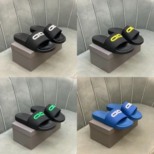 Männer Designer Alphabet Frauen Slides Brief Mehrfarbige Gummi Solide Flip Strand Flache 2022 Slide Paare Leuchtende Breite Sandalen Flops Slippe Smim