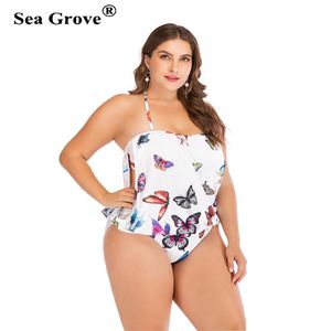 Kobieta w strojach kąpielowych dla kobiet w rozmiarze Plus Size Dwuczęściowy bikini motyl nadruk kostium kąpielowy dla kobiet duży prosty seksowny top zbiornikowy