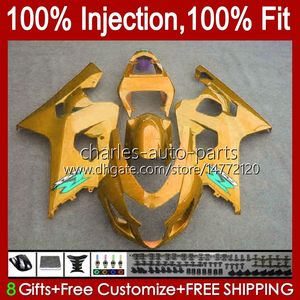 Injektionsformmissioner för SUZUKI GSXR600 GSXR750 GSXR-750 K4 04 05 43NO.118 GSXR 750CC 600CC Glossy Golden 750 600 CC GSXR-600 2004 2005 GSX-R750 2004-2005 OEM BODY KIT