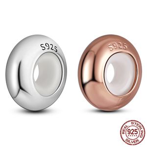 Silikonowe gumowe stoppery Koralik 925 Silver Spacer Urok Fit Original Pandora Charms Bransoletka DIY na biżuterię