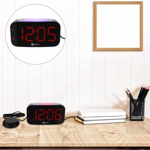 Other Clocks & Accessories 1 Set Digital Alarm Clock With 7 Color Night Light And Charging Ports (US Plug)