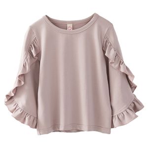 Wiosenna moda Nowe ubrania dla dziewczynek Śliczne długie marszczone rękawowe Bluzka Różowe koszule dla dziewcząt koszulki dziecięce Blusas 210306