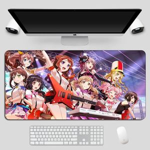 Нарушение мыши на запястье Lound Bang Dream Anime Pad Gamer XXL Sexy Girl Gaming Mousepad Блокировка края клавиатуры Otaku резиновый компьютер ноутбук м