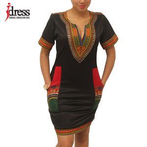 Hambelela estate vintage donna tunica casual beach spork africana stampa camicia abito femme plus size dashiki dress 210303