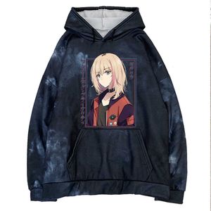 Anime Print Sweatshirt Hoodie Japanische Anime Print Kleidung Tie Dye Männer Frauen Hoodie Einfache Klassische H0910