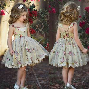 Принцесса дети девушки цветочное платье лето девочка без рукавов кружева цветок платья партии малышей Tulles TUTU мяч платье Q0716