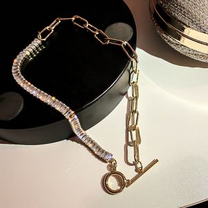 Colar de cristal geométrico de criatividade para mulheres top designer de jóias de luxo Correntes de pescoço incrustado de alta qualidade Zircon Chokers