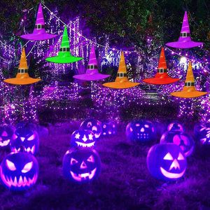 Halloween-Hut, Hexenhut, Szenenlayout, LED-Lichterkette, Hüte, Partyzubehör