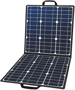 50W V Portable Solar Panel Flashfish Foldable Solar Charger with V USB V DC Output Compatible with Portable Generator Smartphones Ta