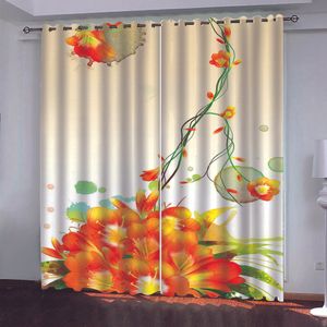 2021 High Quality customize Blackout Curtain Window Photo Printing Curtains For Living Room Bedroom European Style Flower vine