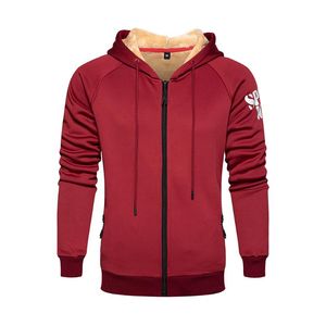 Mäns Hoodies Sweatshirts Mens Winter Tjock varm päls fodrad Super Zipper Hoodie Jacket Men Fleece Coat