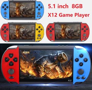 X12 Game Player 8GB Memory Portable Video Game Consoles with 5.1 inch Screen Support TF Card 32gb MP4 MP5 Player