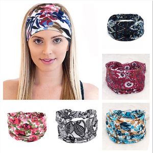 Cotton Women Headpiece Stretch Turban Hair Accessories Headwear Yoga Run Bandage Hair Bands Headbands Wide Headwrap free DHL