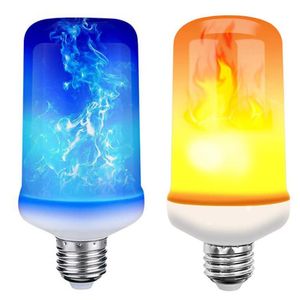 Lampen Geel Blauw Licht LED Vlamlamp W W E27 E14 Effect Brandbol voor Thuis Tuin Kerst Decor Lights met modi
