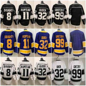 2021 Reverse Retro Purple 11 Anze Kopitar Hockey Jerseys 8 Drew Doughty 32 Jonathan Quick 99 Wayne Gretzky Black Jersey Alternate Classic White Men S-XXXL