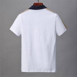 designer shirt Luxury t shirts snake bee floral embroidery mens polos High street fashion stripe print T-shirt