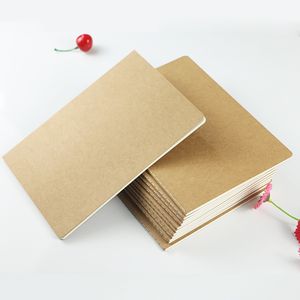 Brown Kraft Cover Schitching Notepad School School Protection Soft Daily Notebook مع خط نسخ ناعمة خمر المفترات للمكتب والمدرسة DH8576